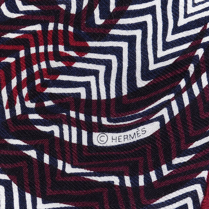 Hermes Cashmere Silk Losange Shawl MM Rouge Bougainvillea 5 of 5