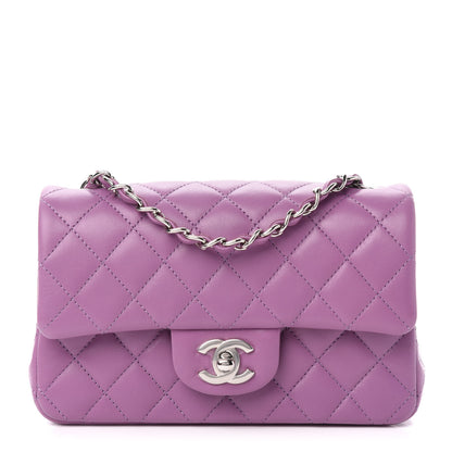 Chanel Lambskin Quilted Mini Rectangular Flap Purple 1 of 11