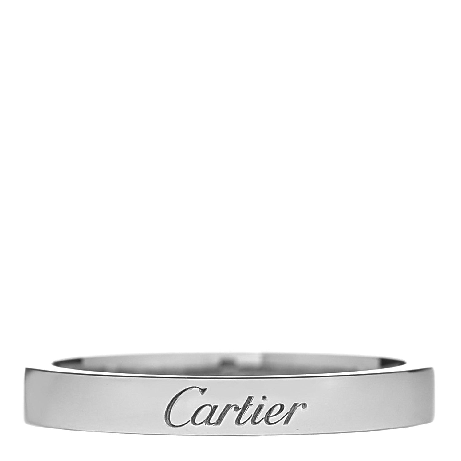 Cartier Platinum 3mm C De Cartier Wedding Band Ring 58 8.5 1 of 5