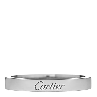 Cartier Platinum 3mm C De Cartier Wedding Band Ring 58 8.5 1 of 5