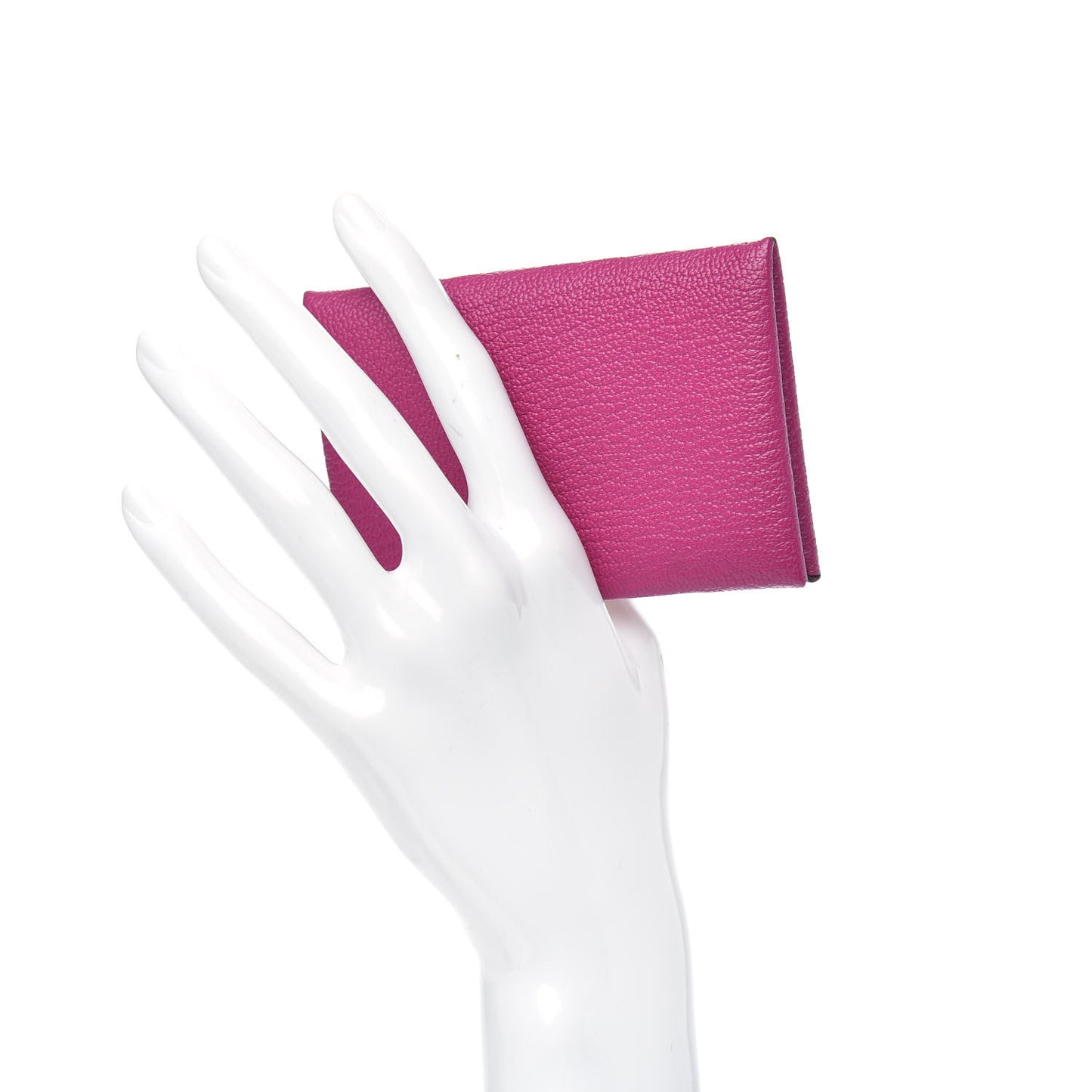 Chevre Mysore Calvi Card Case Rose Pourpre