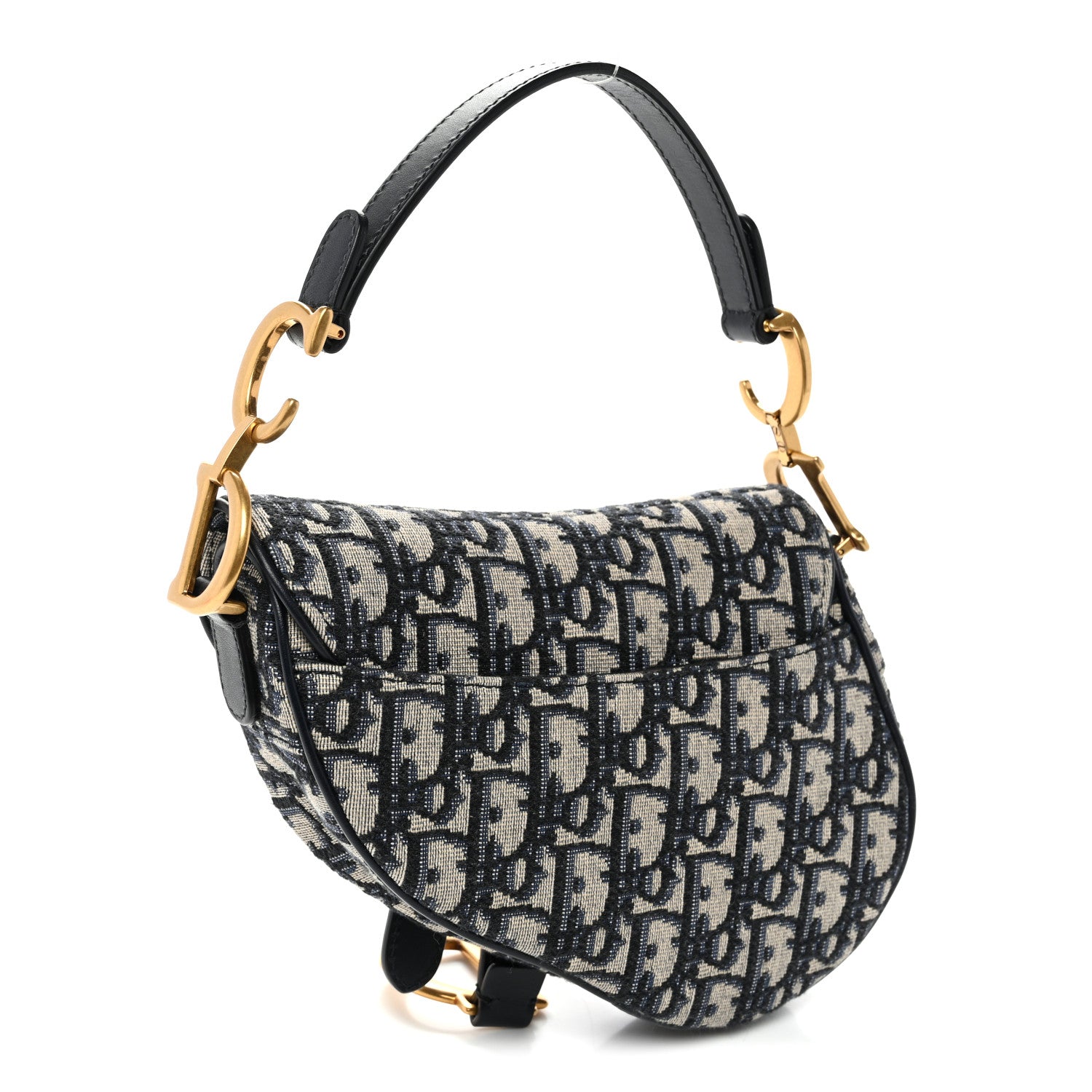 Christian Dior Oblique Mini Saddle Bag Blue 3 of 10