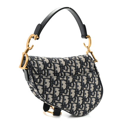 Christian Dior Oblique Mini Saddle Bag Blue 3 of 10