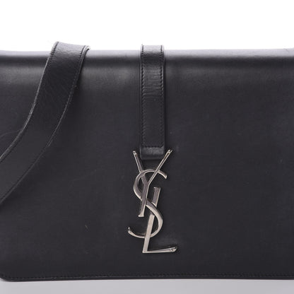 Saint Laurent Smooth Calfskin Medium Classic Monogram Universite Bag Black 7 of 9