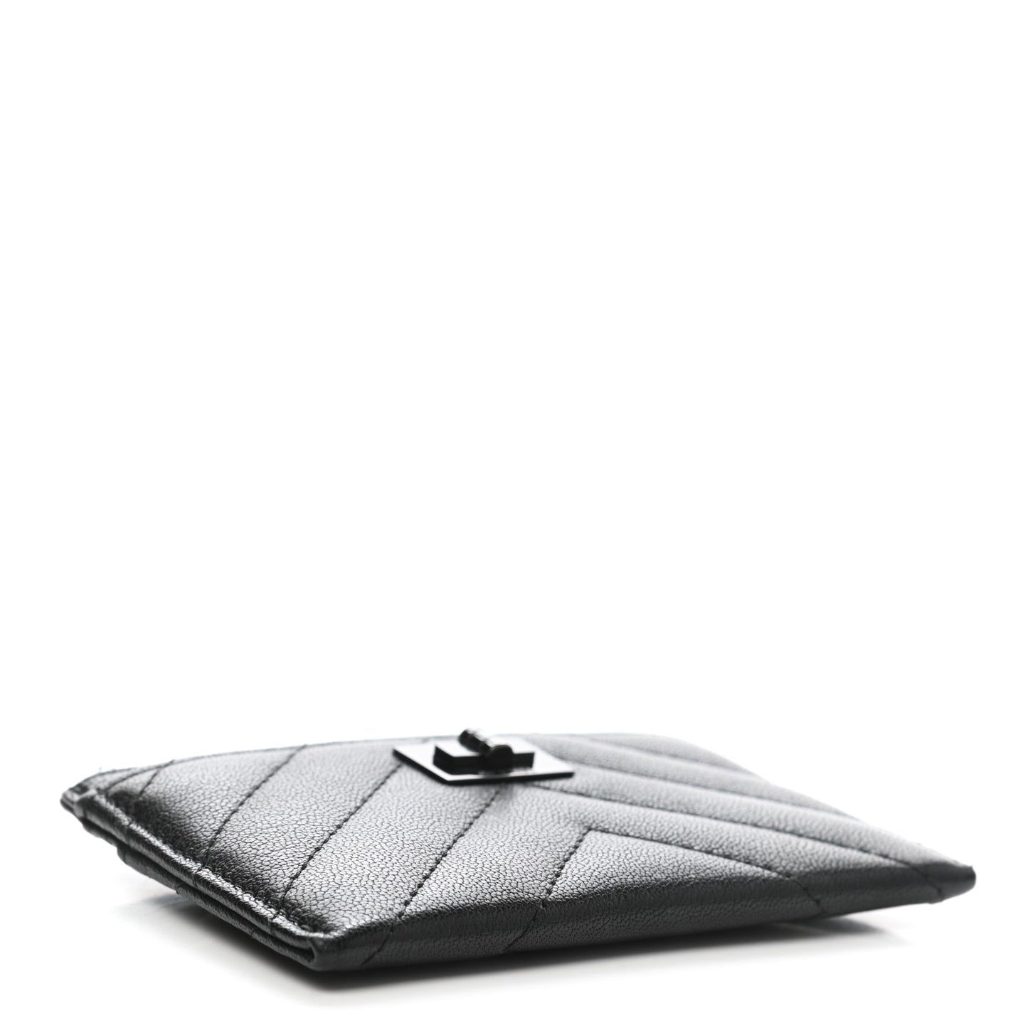 Sheepskin Chevron Quilted Reissue Card Holder So Black