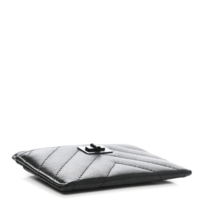 Chanel Sheepskin Chevron Quilted Reissue Card Holder So Black 4 of 10