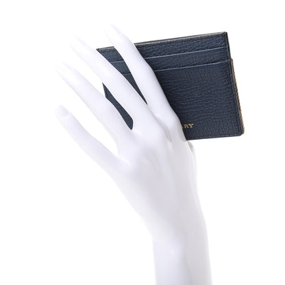 Burberry Grainy Calfskin House Check Sandon Card Case Navy 2 of 9