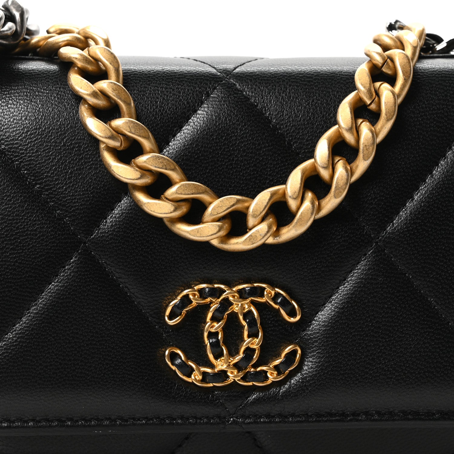 Chanel Lambskin Quilted Chanel 19 Wallet On Chain WOC Black 9 of 11