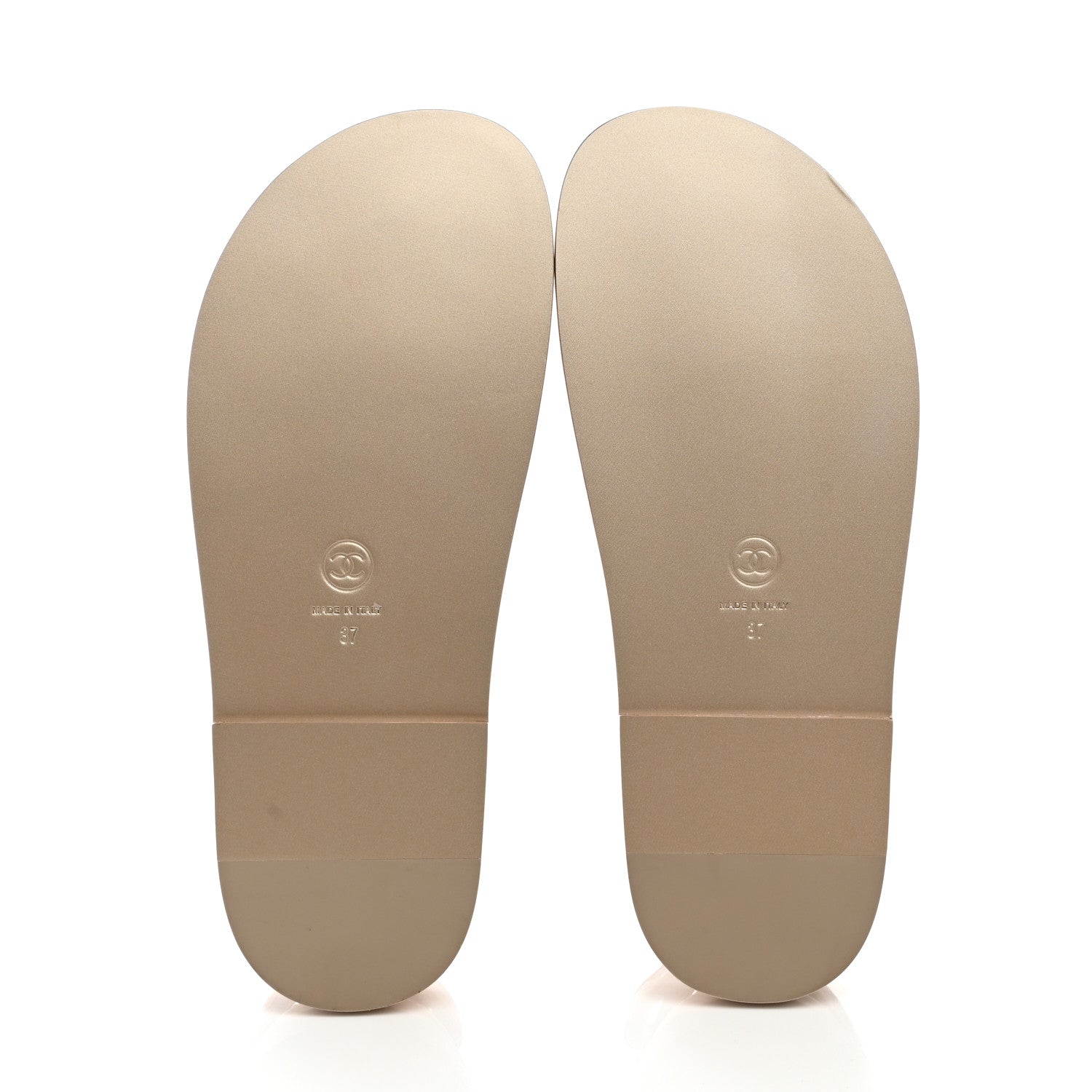 Chanel Iridescent Lambskin Quilted CC Dad Sandals 37 Light Bronze 5 of 9