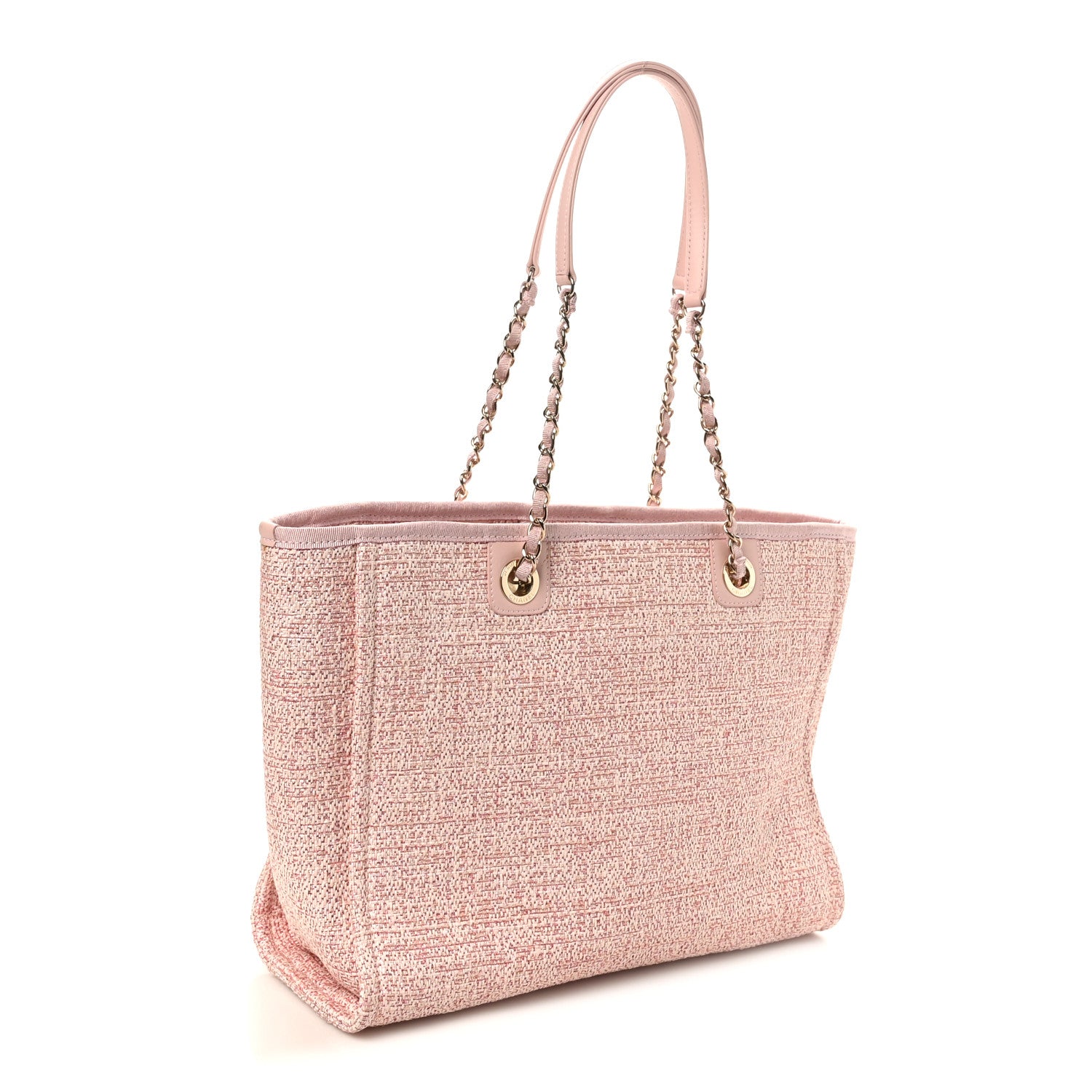 Chanel Lurex Boucle Small Deauville Tote Pink 3 of 10