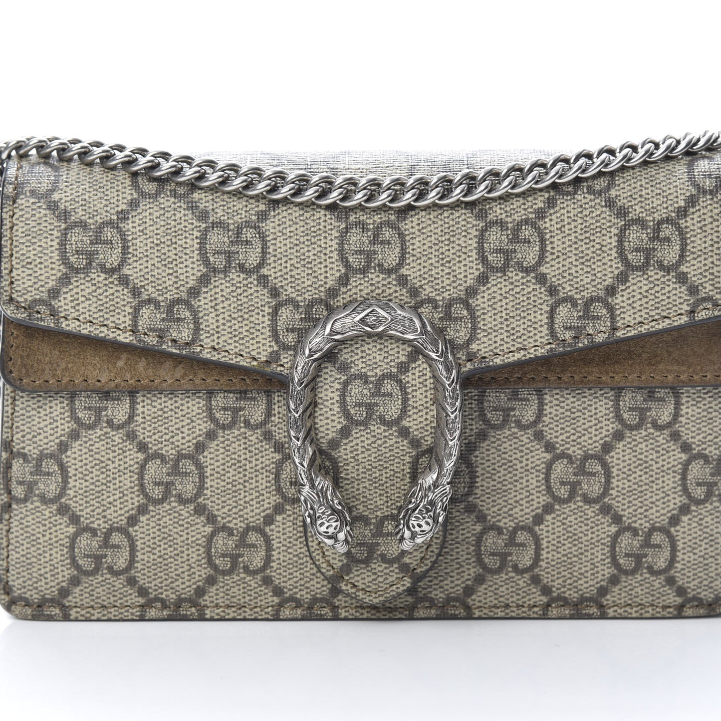 GG Supreme Monogram Super Mini Dionysus Shoulder Bag Taupe