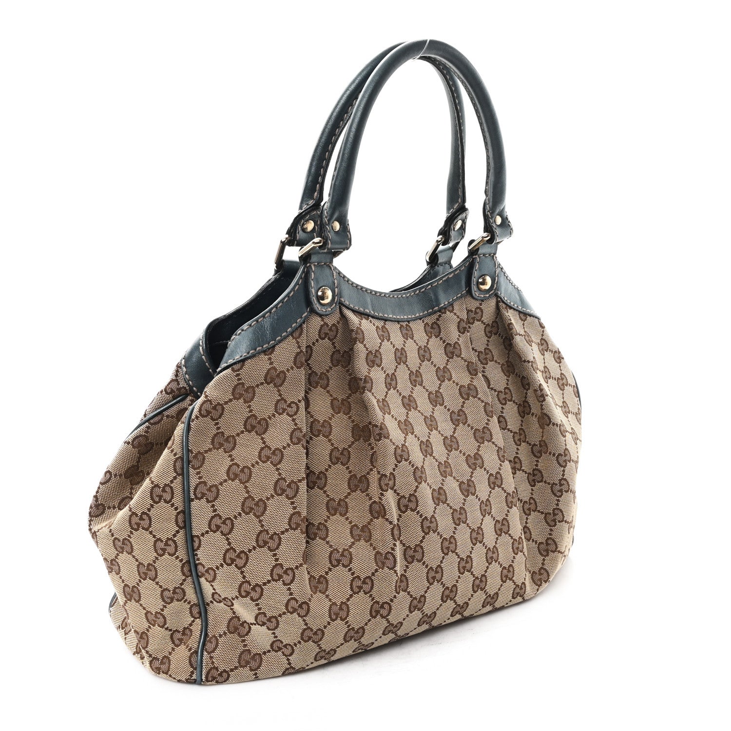 Gucci Monogram Medium Sukey Tote Metallic Blue 3 of 10
