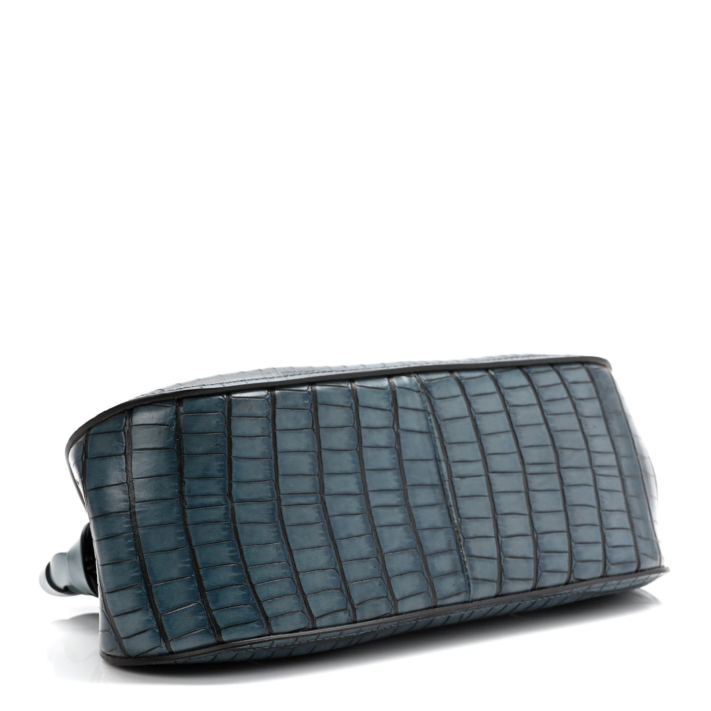 Crocodile Embossed Calfskin Darryl Clutch Mirage Blue