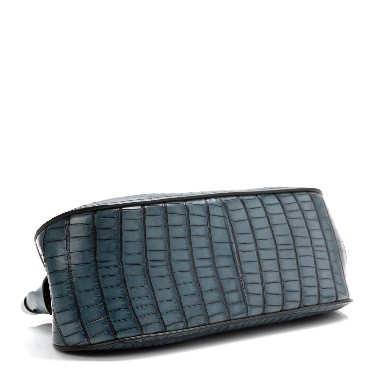 Chloe Crocodile Embossed Calfskin Darryl Clutch Mirage Blue 3 of 7