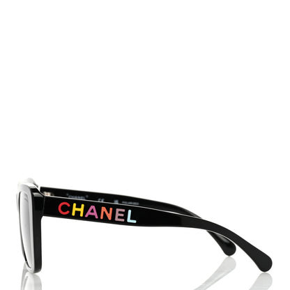 Chanel Acetate Polarized Butterfly Sunglasses 71548A Black 3 of 8