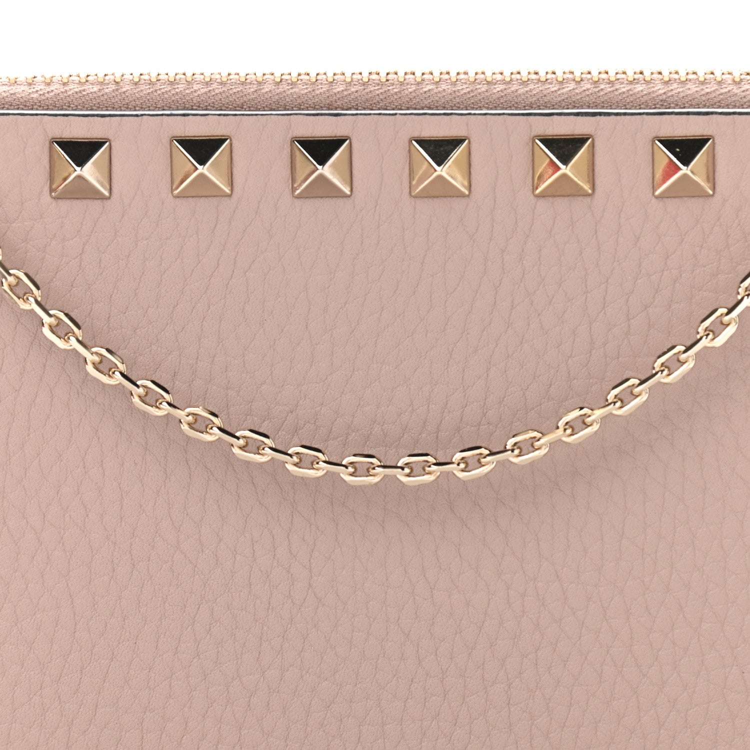 Valentino Garavani Pebbled Calfskin Rockstud Double Zip Camera Crossbody Bag Poudre 7 of 10
