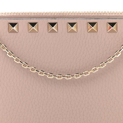 Valentino Garavani Pebbled Calfskin Rockstud Double Zip Camera Crossbody Bag Poudre 7 of 10