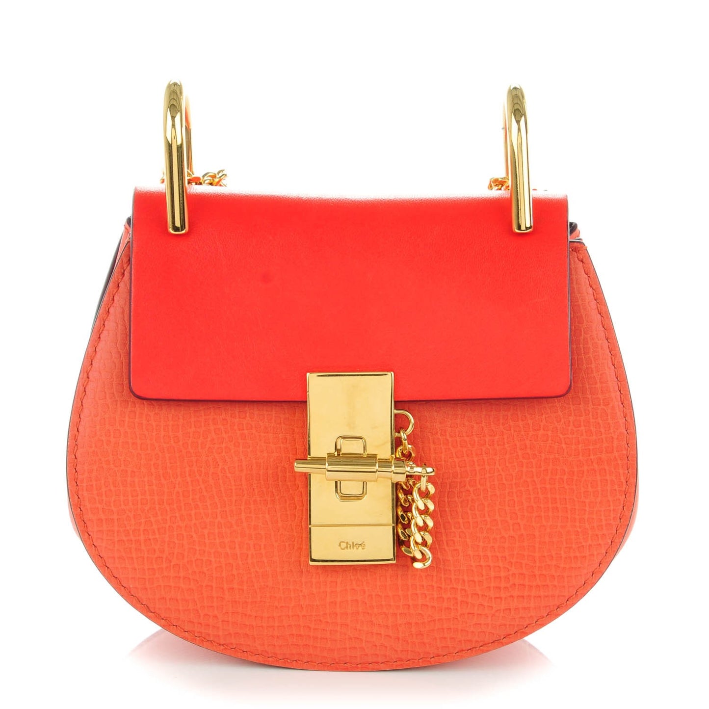 Grained Lambskin Mini Drew Shoulder Bag Plaid Red