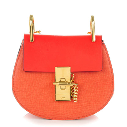 Chloe Grained Lambskin Mini Drew Shoulder Bag Plaid Red 1 of 6