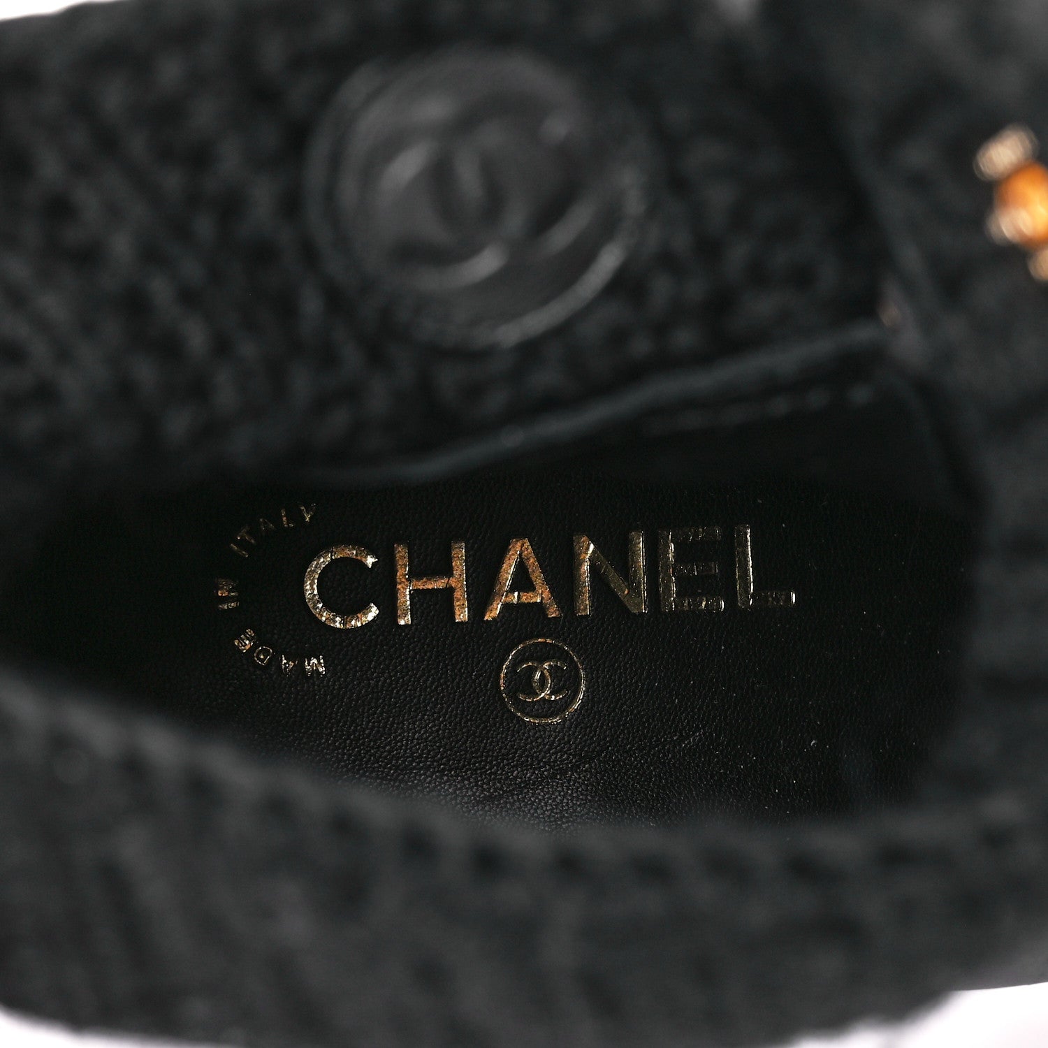 Chanel Calfskin Knit CC Short Boots 37 Black 8 of 11