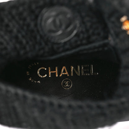 Chanel Calfskin Knit CC Short Boots 37 Black 8 of 11
