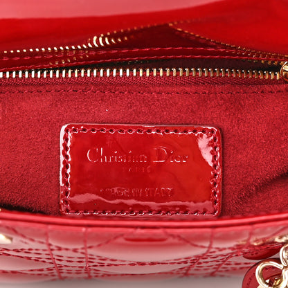 Christian Dior Patent Cannage Mini Lady Dior Red 6 of 10