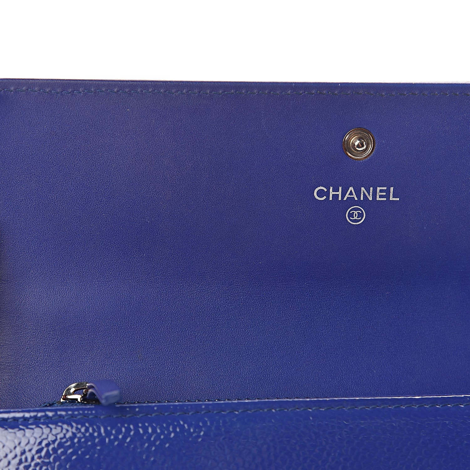 Chanel Patent Caviar Timeless CC Large Gusset Flap Wallet Blue 6 of 12