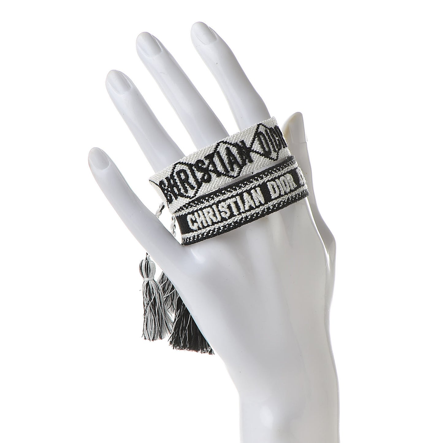 Woven Cotton J'Adior Friendship Bracelet Set Black White
