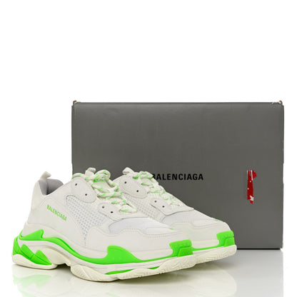 Balenciaga Fabric Mesh Mens Triple S Sneakers 45 White Fluo Green 9 of 9