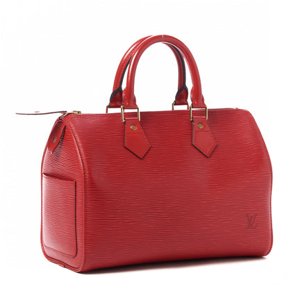 Louis Vuitton Epi Speedy 25 Castillan Red 3 of 9