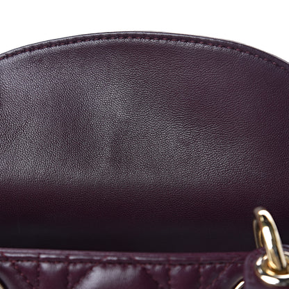 Christian Dior Lambskin Cannage Mini Lady Dior Plum 7 of 14