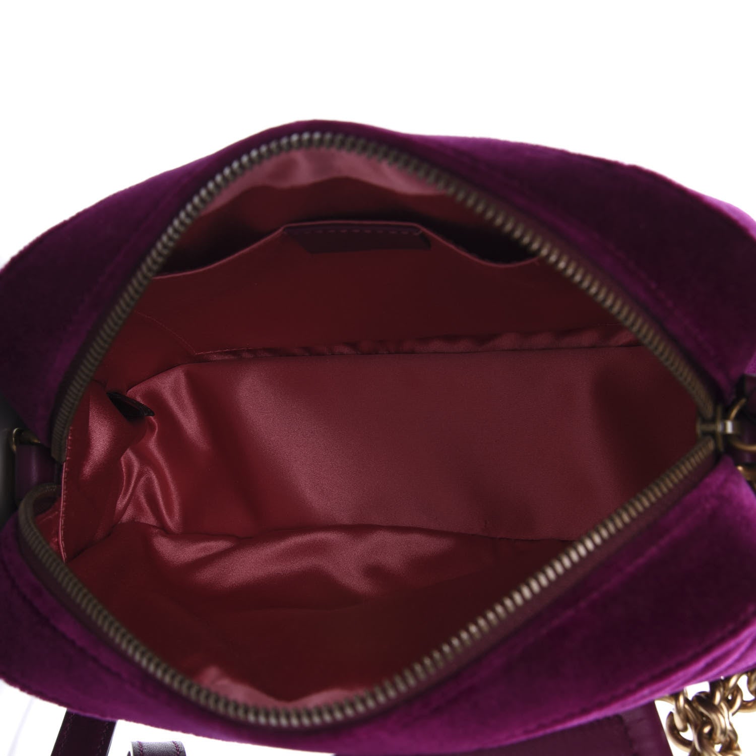 Gucci Velvet Matelasse Small GG Marmont Chain Shoulder Bag Fuchsia Violet Cyclamen 5 of 9