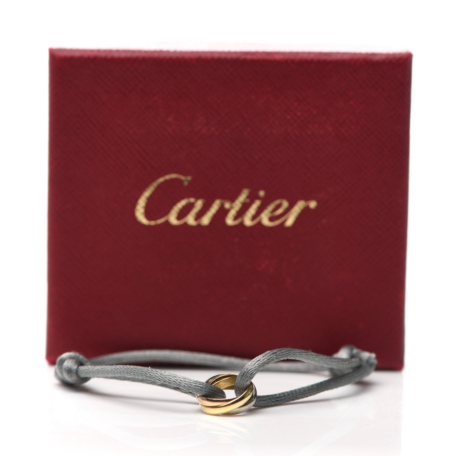 Cartier 18K Pink Yellow White Gold Trinity Adjustable Cord Bracelet Gray 4 of 4