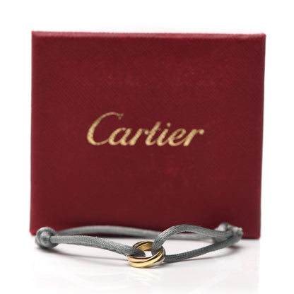 Cartier 18K Pink Yellow White Gold Trinity Adjustable Cord Bracelet Gray 4 of 4