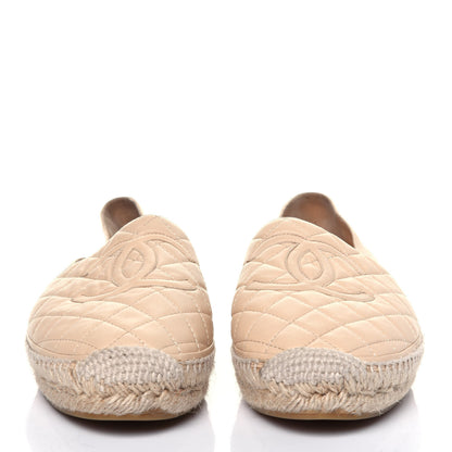 Chanel Lambskin Quilted CC Espadrilles 41 Beige 2 of 21