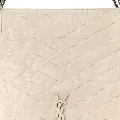 Saint Laurent Crinkled Calfskin Matelasse Monogram Medium Niki Shopper Tote Crema Soft 8 of 10