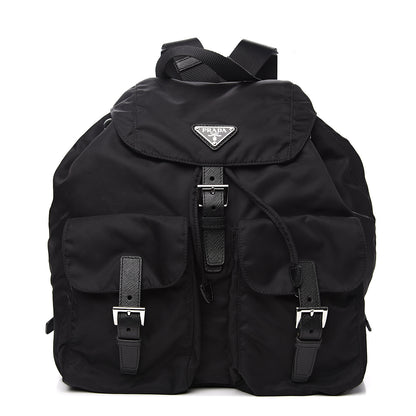 Prada Nylon Vela Saffiano Backpack Black 1 of 9