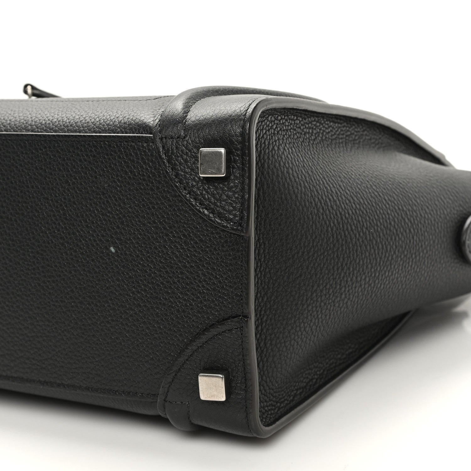 Celine Drummed Calfskin Micro Luggage Black 9 of 9
