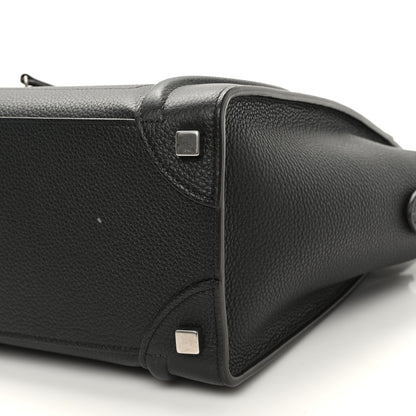 Celine Drummed Calfskin Micro Luggage Black 9 of 9