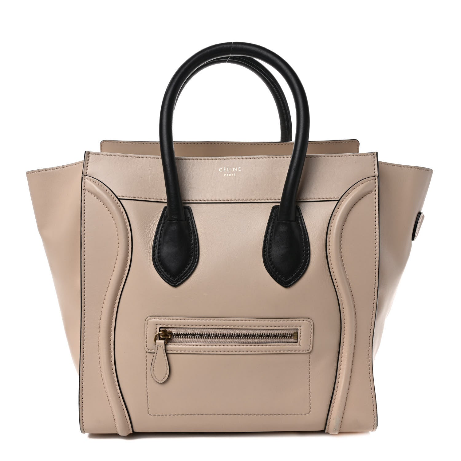 Celine Satin Calfskin Mini Bi-Color Luggage Powder Black 1 of 11