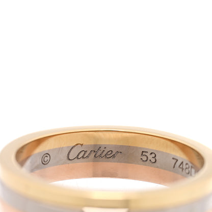 Cartier 18K Pink White Yellow Gold 3.5mm Trinity Wedding Band Ring 53 6.5 4 of 4