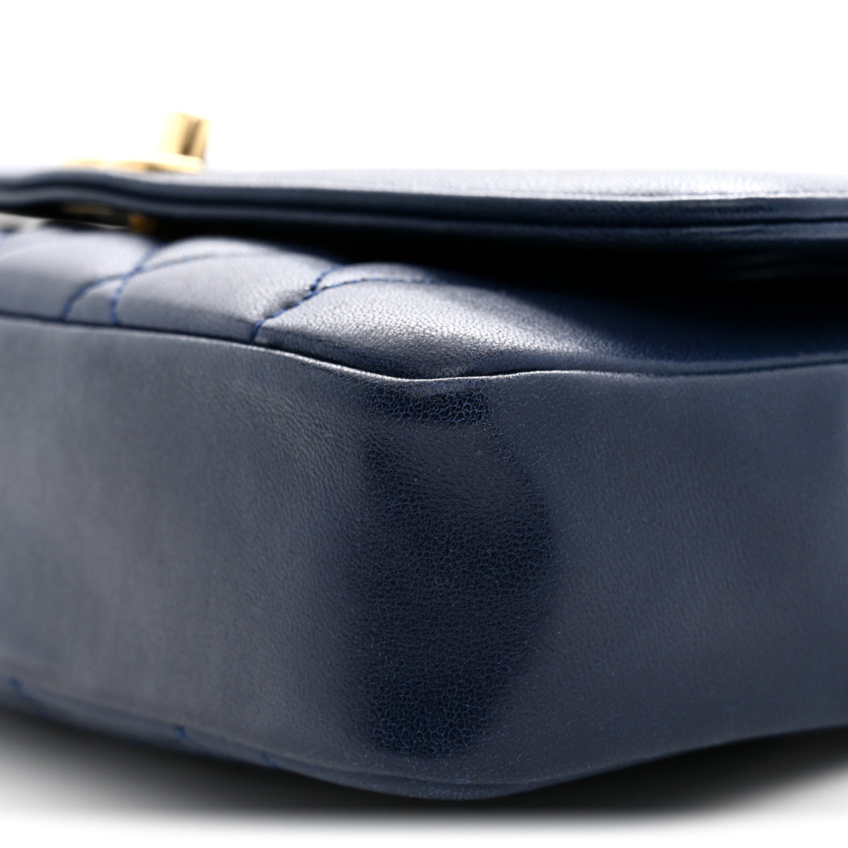 Chanel Lambskin Quilted Small Single Flap Navy 10 of 12