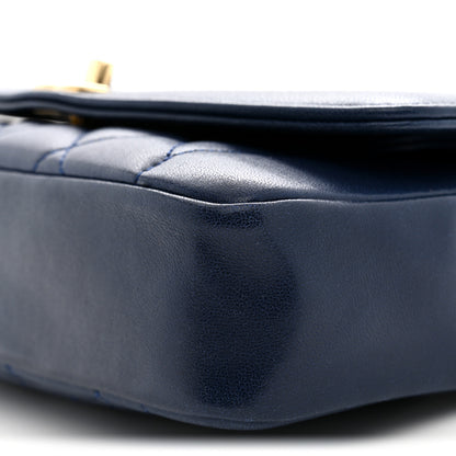 Chanel Lambskin Quilted Small Single Flap Navy 10 of 12