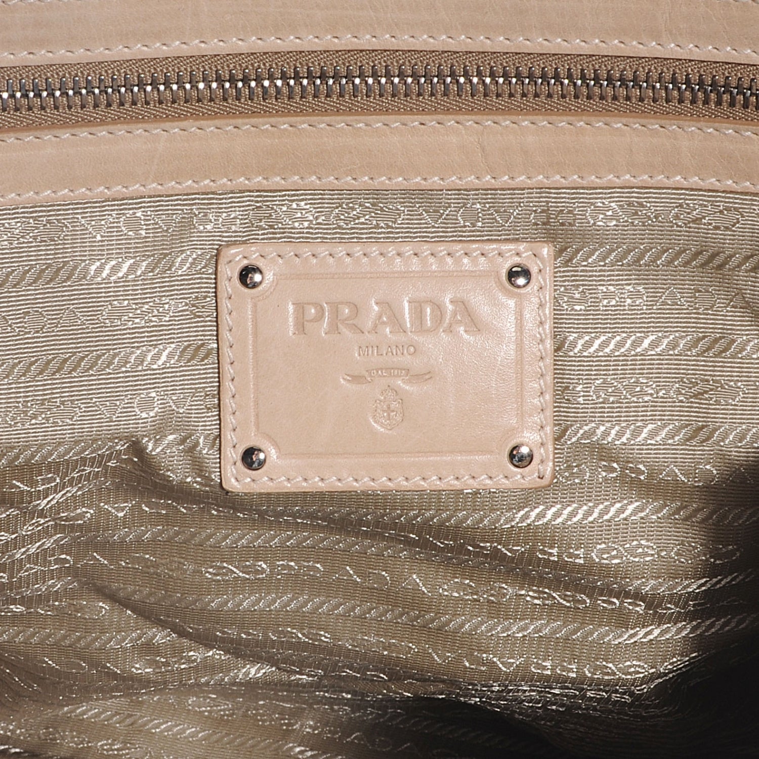 Prada Leather New Look Tote Beige 7 of 9