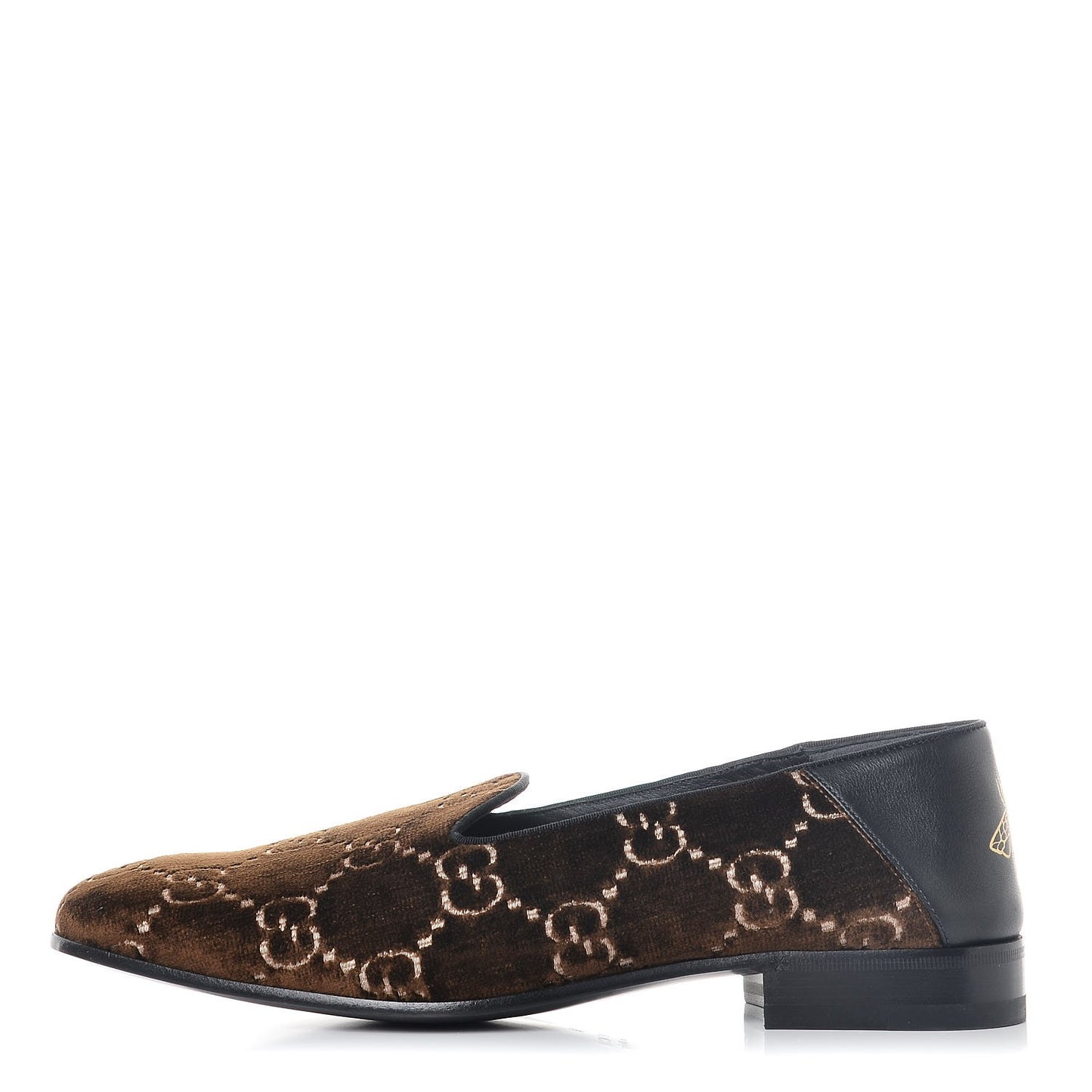Velvet GG Monogram Mens Loafers 10 Brown