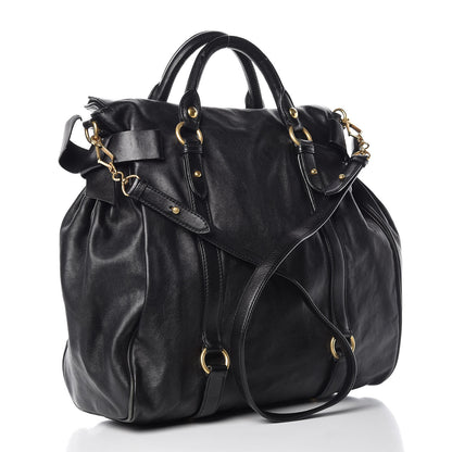 Miu Miu Vitello Bow Tote Black 4 of 19