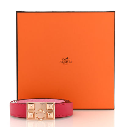 Hermes Epsom Swift 24mm Collier De Chien CDC Belt 90 36 Rose Confetti Rose Mexico 6 of 6
