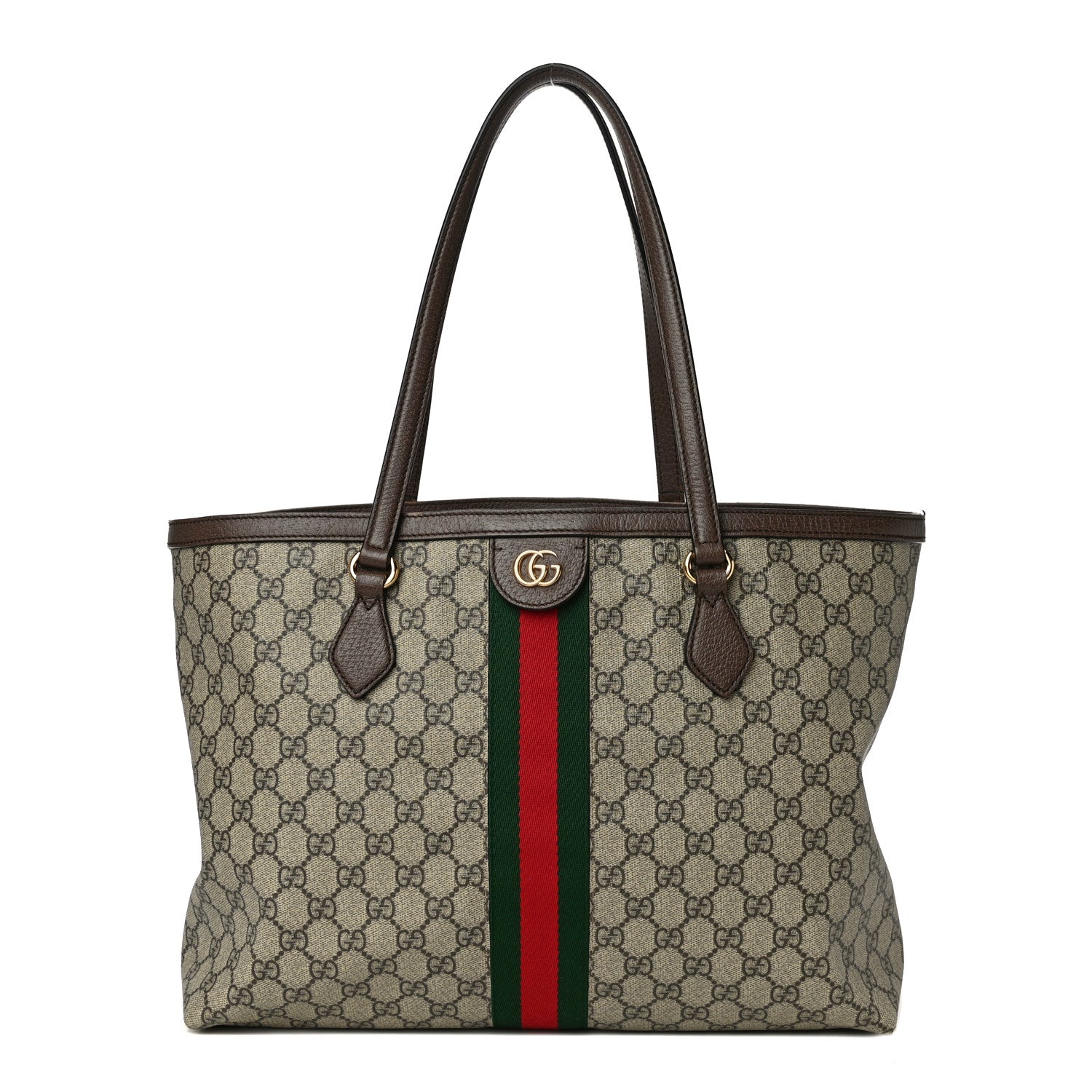 Gucci GG Supreme Monogram Medium Ophidia Shopping Tote Brown 1 of 13