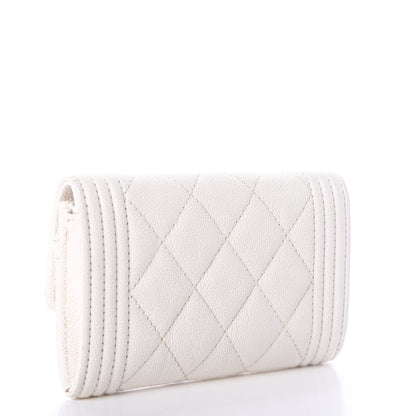Chanel Caviar Quilted Boy Flap Card Holder White 3 of 8