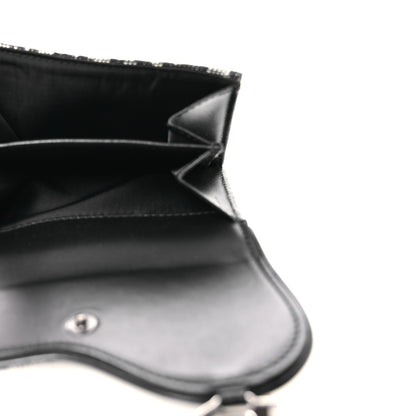 Christian Dior Monogram Compact Saddle Wallet Black 6 of 8